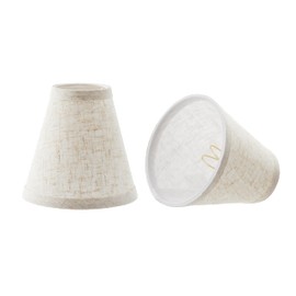 Aspen Creative 51028-2,Hardback Empire Transitional Clip-On Chandelier Shade/Beige Linen Fabric,2.5" Top x 5" Bottom x 5" Slant,Set of 2