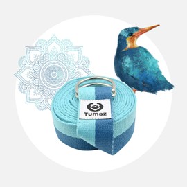 Tumaz Yoga Strap/Stretch Bands [15+ Colors, 6/8/10 Feet Options] with Extra Safe Adjustable D-Ring Buckle, Durable and Comfy Delicate Texture - Best for Daily Stretching, Physical Therapy, Fitness