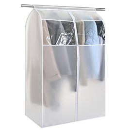 ZWMY Dustproof Garment Bags, 80 x 60 x 120 cm, Transparent PEVA Garment Cover, Large Clothes Cover for Clothes, with Zip, Dust Protection, Storage Bag for Suit, Coat, T-Shirt