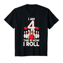 4 Year Old Bowling Party 4th Birthday is How I Roll T-Shirt