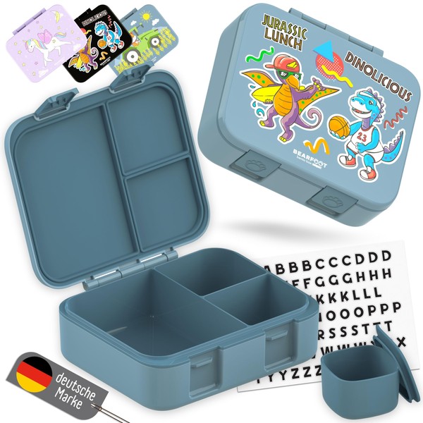 BEARFOOT Bento Box Compact, BPA-Free Children's Lunch Box for School