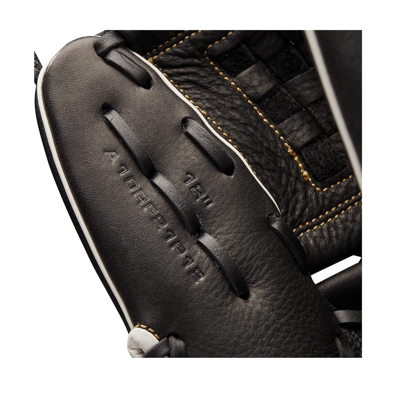 WILSON Guante de softbol para Mujer, 12 Pulgadas, Negro/Oro metálico,