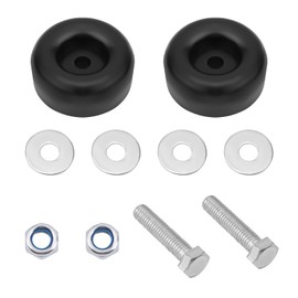 Tinoaly 2 x Trailer Door Stop Buffers, 6.4 cm Round Rubber Foot Pads, Trailer Rubber Buffer with Spacers Made of Screw Nuts for Bumpers, Air Compressor Pump, Shock Absorption