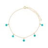 Turquoise Bead Drop Anklet in 14k Gold Fill