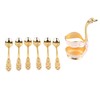 Coffee Spoon Holder Elegant Swan Shaped Alloy Mirror Polish Rich
