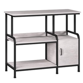 MILEFA 40-50 Gallon Fish Tank Stand，750 lbs Capacity Aquarium Stand，Heavy-Duty 3-Level Reptile Stand with Built-in Storage，36.8×15.7×31.5" Steel Terrarium Stand (Greige)