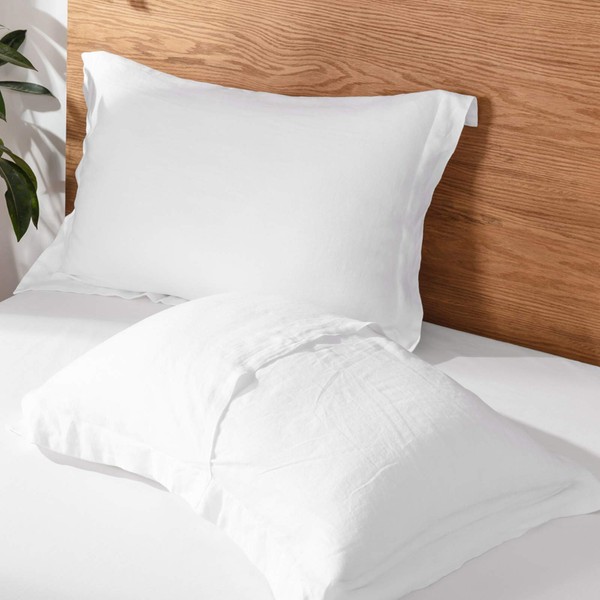 King Linens 100% French Linen Pillow Shams Pack of 2