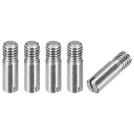 sourcing map 5Pcs M6 x 20mm Slotted Cylindrical Pin 304 Stainless Steel Dowel External Thread Locating Pin for Furniture Cabinets