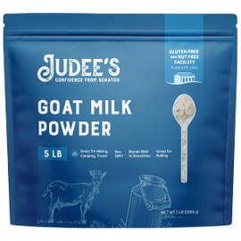 Judee’s Goat Milk Powder 5 lb - Blends Well in Smoothies and Great for Baking - Convenient for Travel, Hiking, and Camping - Non-GMO, Gluten-Free and Nut-Free