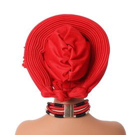 African Nigeria Aoto Gele Head Tie Turbans with Flower for Women Muslim ASO Oke Wedding Party Headwraps White