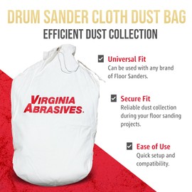 Virginia Abrasives 413-40000Z Heavy Duty Professional Sander Dust Collector Bag with Zipper: Professional Floor Finishing Dust Collection Cloth Bags, Sander Dust Bag with Zipper