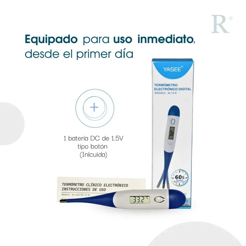 Termómetro Digital Punta Flexible Lectura Rápida, Cómodo De Máxima Precisión