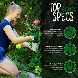 WESTWOOD FOX Work Gloves Men's Leather Cut Resistant Gloves for Garden Gardening Gloves Women Thorn Proof Gardening Gloves Thorn Resistant Gardening Gloves (Green, M)