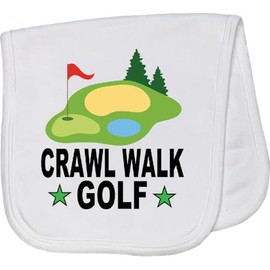 inktastic Golfing Crawl Walk Golf Baby Burp Cloth White 406b1