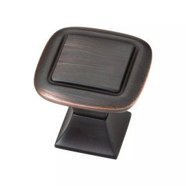 Liberty 1 1/4" Square Knob with Square Base in Bronze with Copper Highlights