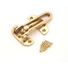 Door Security Chain Restrictor Strong Safety Lock Guard Catch Latch with Screws in Various Finishes (Polished Brass)