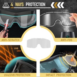 VOZAPOW Airsoft Goggles Replacement Lens (Clear)