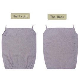 HSOFTIFY 100% Pure Linen Dual Hanging Laundry Bag with 2 Deep Pocket and 2 Side Zipper 20x27in, Over The Door Laundry Hamper Space Saving Hampers for Dirty Clothes Home Travel, Grey