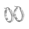Aretes Arracadas Coquetas Acero Inoxidable Zirconias Blancas (Plateado)