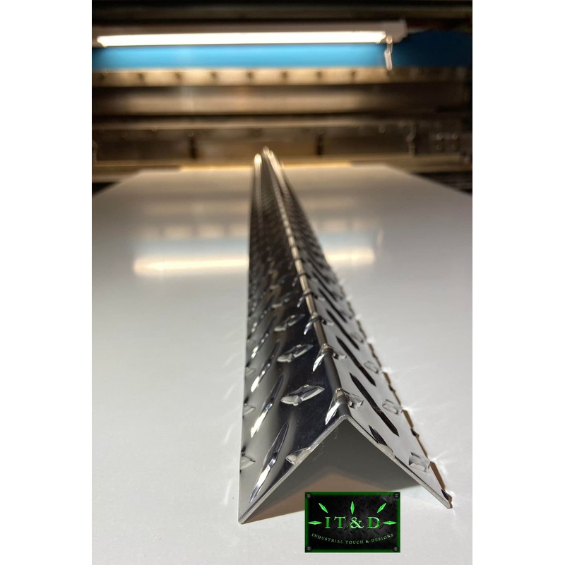 1" x 1" x 24" Aluminum Diamond Plate Tread Brite