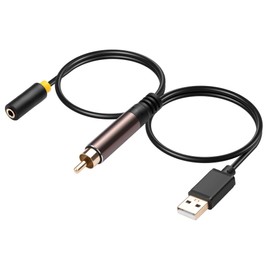 CERRXIAN Digital Coaxial S/PDIF to Analog 3.5mm AUX Audio Cable,RCA S/PDIF Coaxial to 3.5mm Female Conversion Cable with USB Power Cable