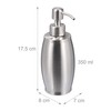 Relaxdays Soap Dispenser 350ml Stainless Steel Refillable Soap Shower Gel