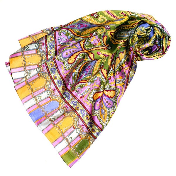 Lorenzo Cana Women's Silk Scarf Printed Paisley Pattern Scarf Made