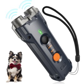 Antibarking Ultrasonic Device, Ultrasonic Dog Repeller 30 Feet, Anti Bark Device Dogs, 3-in-1 Bark Control Device, LED Light, Device for Stoping Dog Barking, Dog Stopper for Indoor and Outdoor Use