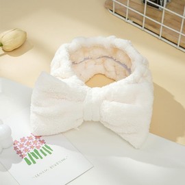 Hair Band, Face Washing, Gentle Fit, Hair Turban, Hair Cap, Men's, Women's, Ribbon, Cute, For Face Washing, Bath, Microfiber, 1 Piece, White