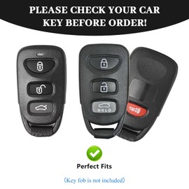 OFF WE GO for Hyundai Key Fob Cover, Soft TPU Protection Key Fob Case Fit for Hyundai Elantra Accent Genesis Sonata Kia Forte Optima Sorento Rondo Spectra Car Key Accessories (Gold Green)