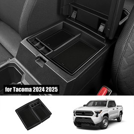 BORUIEN for Toyota Tacoma 2024 2025 Center Console Tray Organizer Interior Accessories Armrest Storage Box Insert Container Divider ABS Holder Cover (Center Organizer Fits 2024 2025 Tacoma)