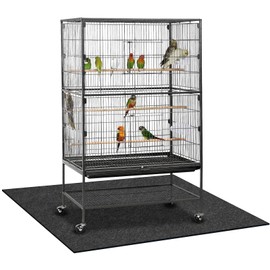 Nuanchu Large Bird Cage Mat, 48 x 48 Inch Under Pet Cage Mat, Absorbent/Waterproof Felt Pad for Bird Cages, Reptile Aquariums, Dog Kennels, with Non-Slip Backing for Hard Floors and Surfaces