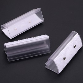 WedDecor Plastic Tablecloth Clips with Hook & Loop Strips, Transparent Table Skirting Clips, Table Skirt Clips, for Banquets, Weddings, Parties, 6.5cm x 2.5cm x 2.5cm, Pack of 12