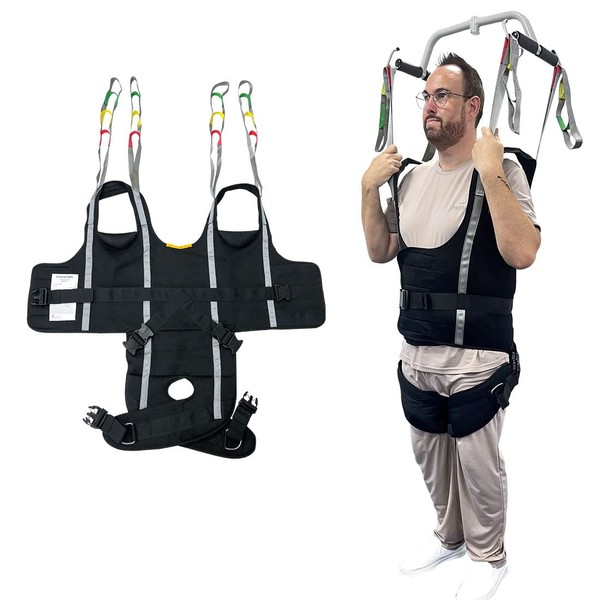 Ehucon Pelvic Padded Patient Lift Walking Sling,Portable Hoyer Standing Harness to People/Handicap for Ambulating Support Training,500 lbs Safety Loading -Large Size
