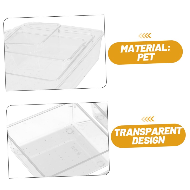iplusmile 7pcs Desk Drawer Organizer Plastic Storage Bins Versatile Organizer