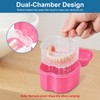 Denture Box with Removable Filter Basket, False Teeth Container for