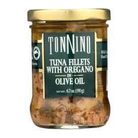 Tonnino Tuna Fillets with Oregano in Olive Oil, Low Calorie, Gluten Free & Non-GMO, 6.7 Ounce (Pack of 6)