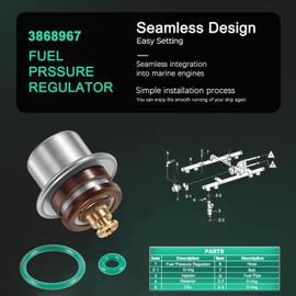 Fuel Pressure Regulator for Volvo Penta and Mercruiser 4.3, 5.0, 5.7 Engines, Replaces Volvo Penta 3858967, Mercruiser 2149831 885174 21491831