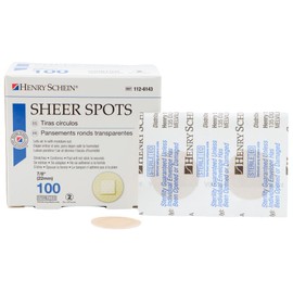 Henry Schein Adhesive Sheer Spot Bandage 7/8" | Durable, Breathable, and Flexible Bandages Designed for Minor Wounds, Providing Comfort and Secure Adhesion for Effective Healing - 100 per Box