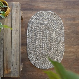 Orchid Blended Tweed Reversible Braided 27X46 Area Rug - Natural Earth, Handcrafted in USA, Woven Texture, High Traffic, Entryway, Kitchen, Mudroom, Bed, Bath, Foyer, Porch - 2ft 3in X 3ft 10in Oval