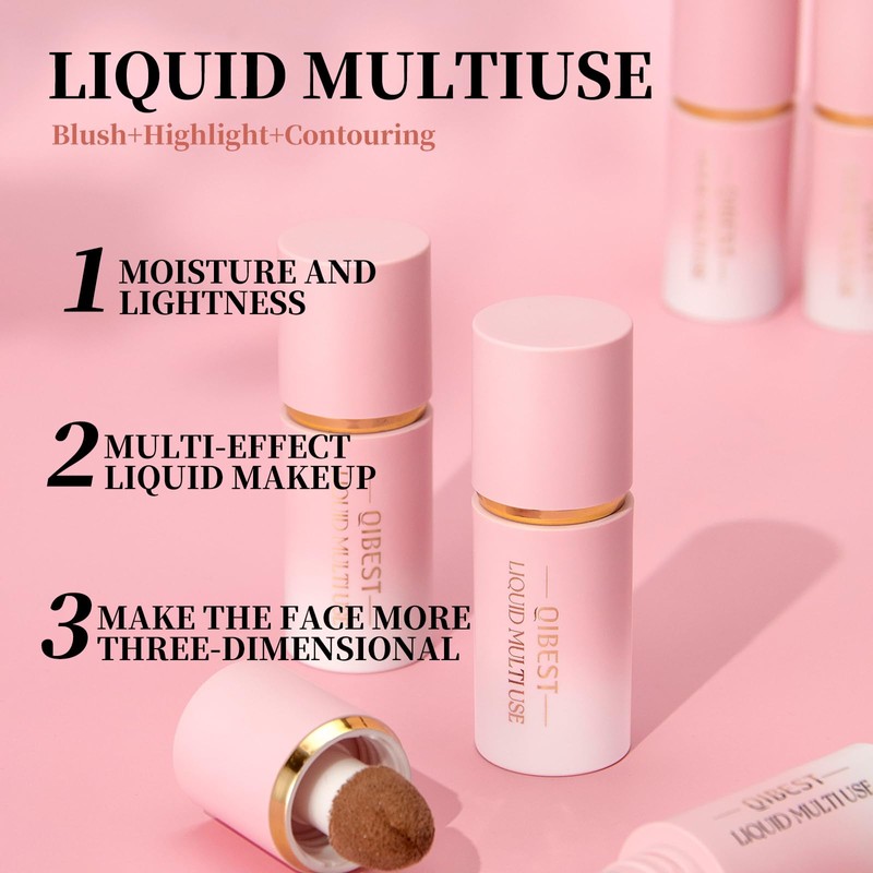 3-Pack Contour, Highlighter & Blush Set - Long-Lasting, Natural, Lightweight,
