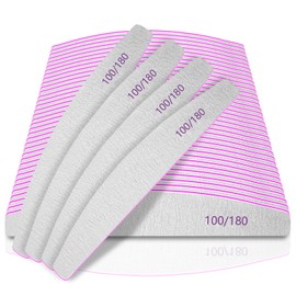 50pcs Nail Files, Professional Nail File 100/180 Grit Nail Files for Acrylic Nail Gel Nails or Thick Nails, Nail Files Washable and Reusable,Double-Sided Emery Board Nail Files