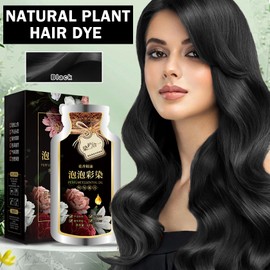 IONSGAKO 10Packs Black Natural Plant Hair Dye Bubble Plant Hair Dye Shampoo Pure Plant Extract for Gray Hair Color Bubble Dye for Women Men