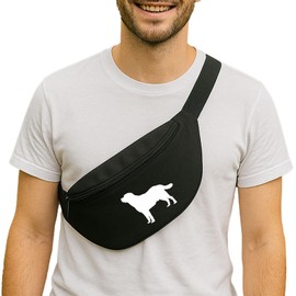 Huuraa Bauchtasche Labrador Retriever Silhouette Geschenk 2,5 Liter Black Labrador Retriever Geschenkidee