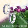 CRMAD Tulips Earrings Sterling Silver Tulips Flower Hoop Earring for