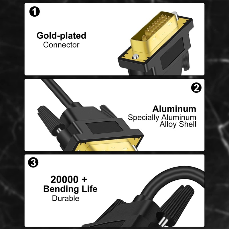 Twozoh 4K HDMI DVI Converter Cable 1.5M Bi-Directional DVI HDMI
