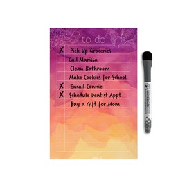 Dry Erase to Do List Vinyl Whiteboard Sticker Decal by Glassboard Studio | Removable & Reusable | Magnetic Fine-Tip Marker Included (6 x 9 inches, Peony)