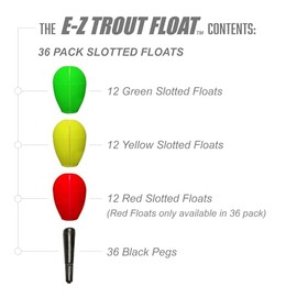 Trout Magnet Trout Magnet E-Z Trout Float Fishing Bobbers, Easy Depth Adjustment, Ideal To Drift Small Lures Or Bait 36-Pack
