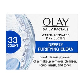 Olay 4-In-1 Daily Facial Cloths, for Combination/Oily Skin, for Women, 33 Pc Cloths