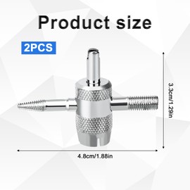 2pcs 4-Way Valve Core Tools, 4-in-1 Tire Valve Tool Valve Stem Core Remover Tire Valve Stem Puller Valve Stem Removal Tool for Bicycle Bike Automobile Car